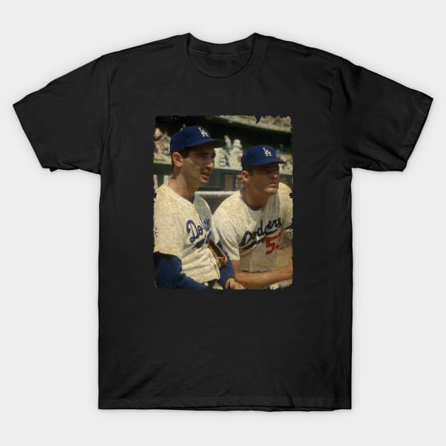 Sandy Koufax and Don Drysdale in Los Angeles Dodgers T-Shirt by anjaytenan